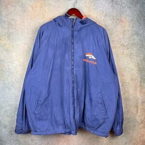VTG 90s NFL Denver Broncos Jacket Mens Sz XXL Blue Orange Pro Player Football